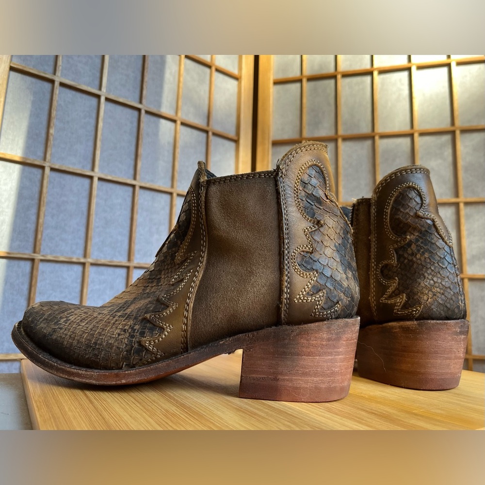 Liberty Black Uma Python Suede Cowboy Boots
